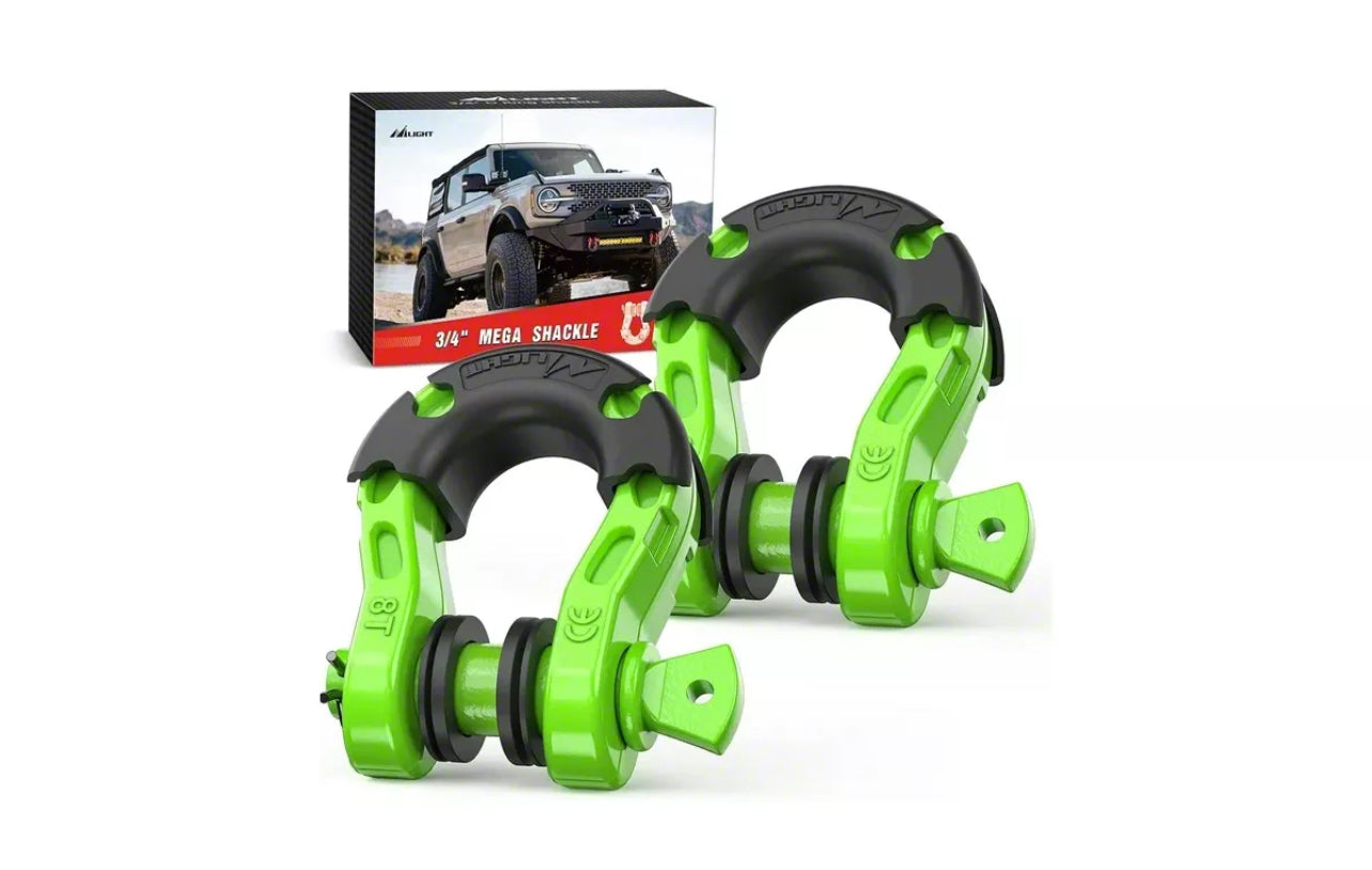 Nilight 3 4-inch Mega D-rings; Lime Green – Emerald Coast Offroad Llc