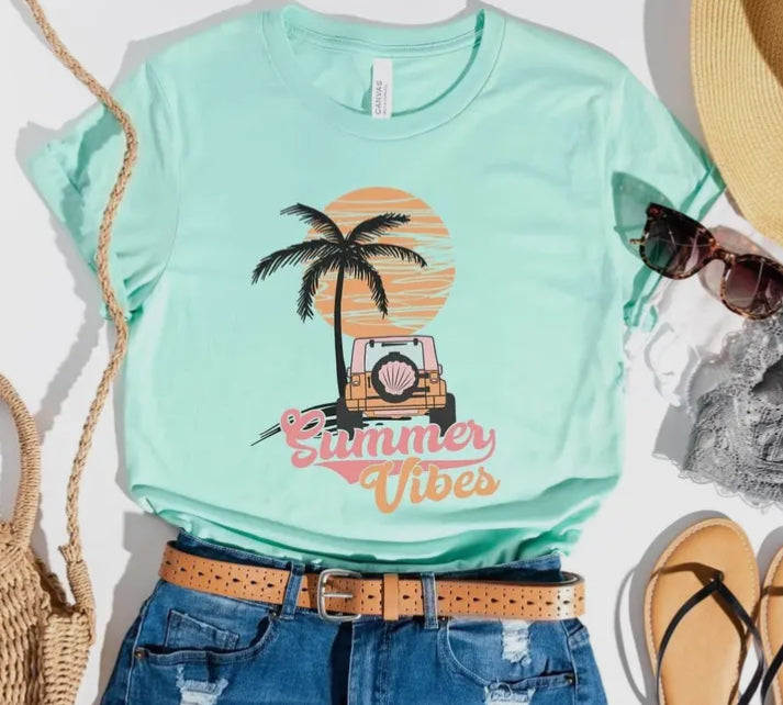 Summer Vibes Jeep Printed Tee