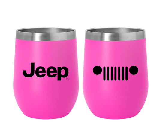 Jeep Insulated Wine Tumbler - Bright Pink Matte