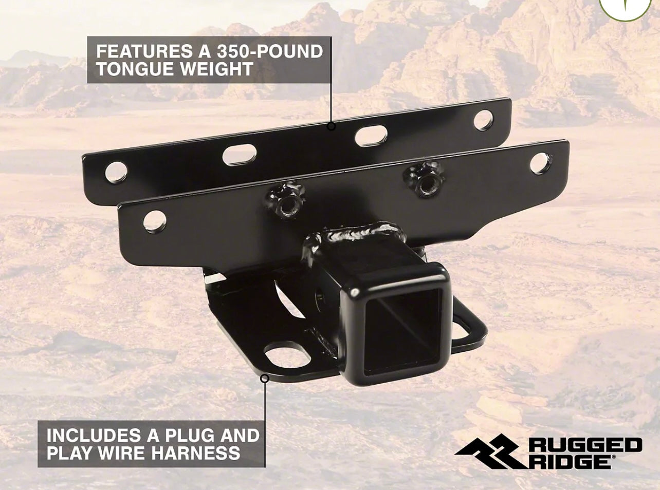 Rugged Ridge 2-Inch Receiver Hitch with Wiring Harness
(18-24 Jeep Wrangler JL)