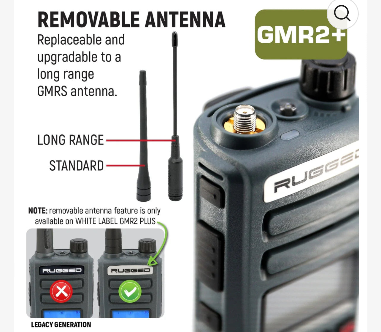 Rugged GMR2 PLUS GMRS and FRS Two Way Handheld Radio