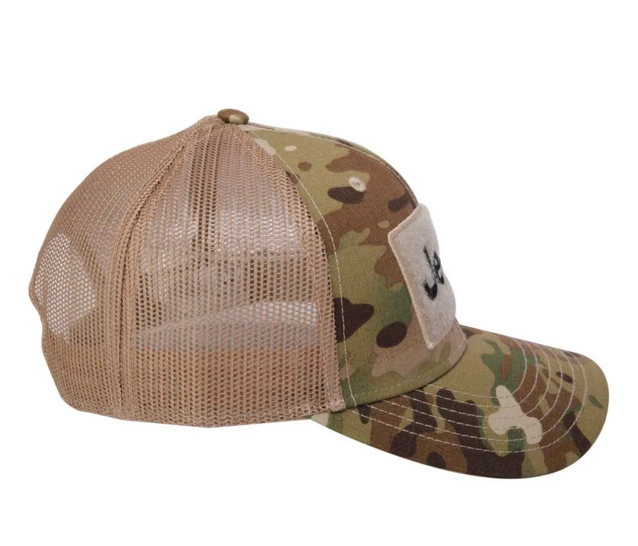 Hat - Jeep Text Logo Camo Pattern Hook and Loop Tactical Snapback