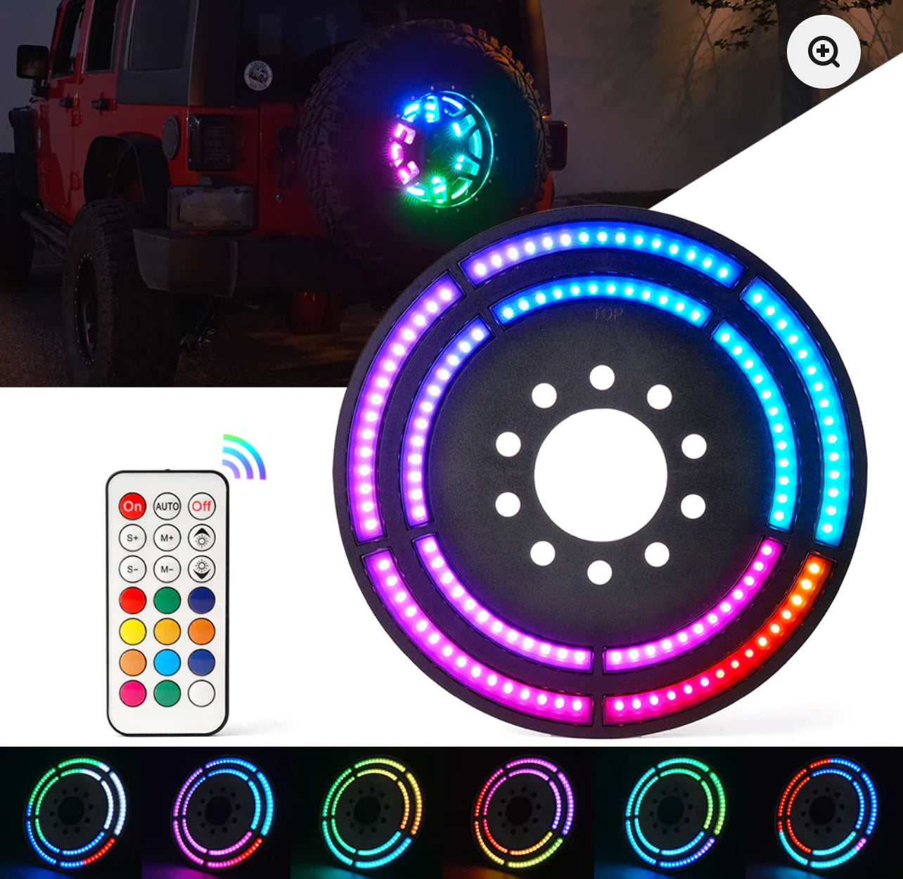 RGB Dual Ring Spare Tire Brake Light for Jeep Wrangler