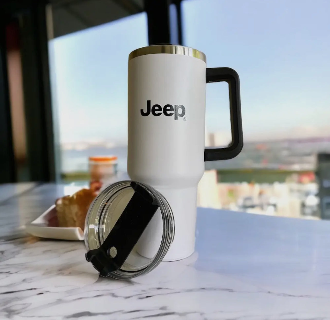 Handle Mug - Jeep Text Grille - White