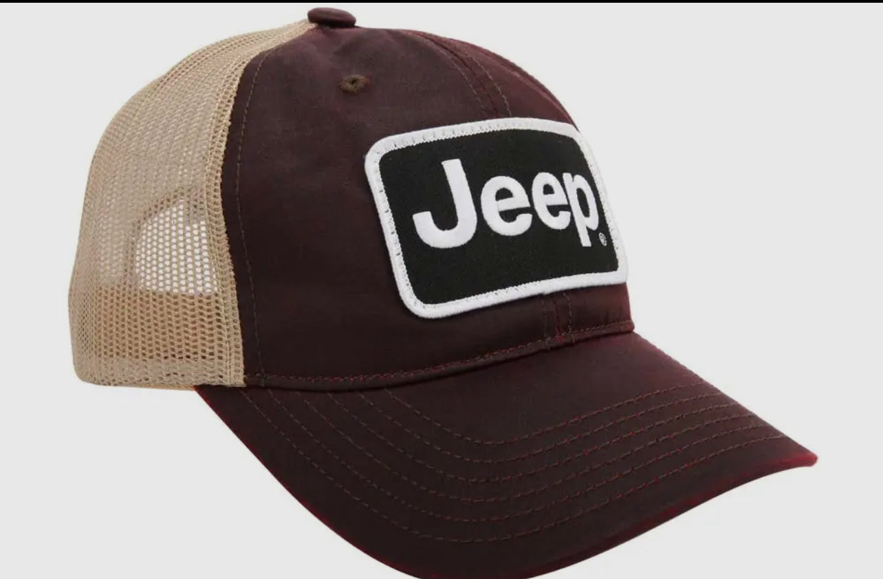 Hat - Jeep Coated Chino Twill Patch - Snazzberry/Khaki