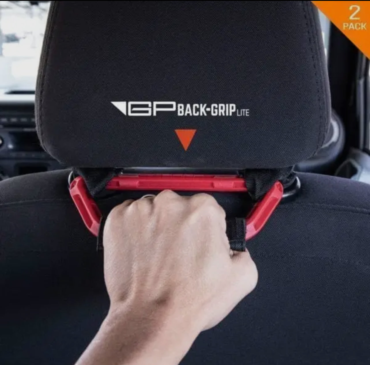 GPCA GP Back Grip LITE Headrest Grab Handles; Red
(Universal; Some Adaptation May Be Required)