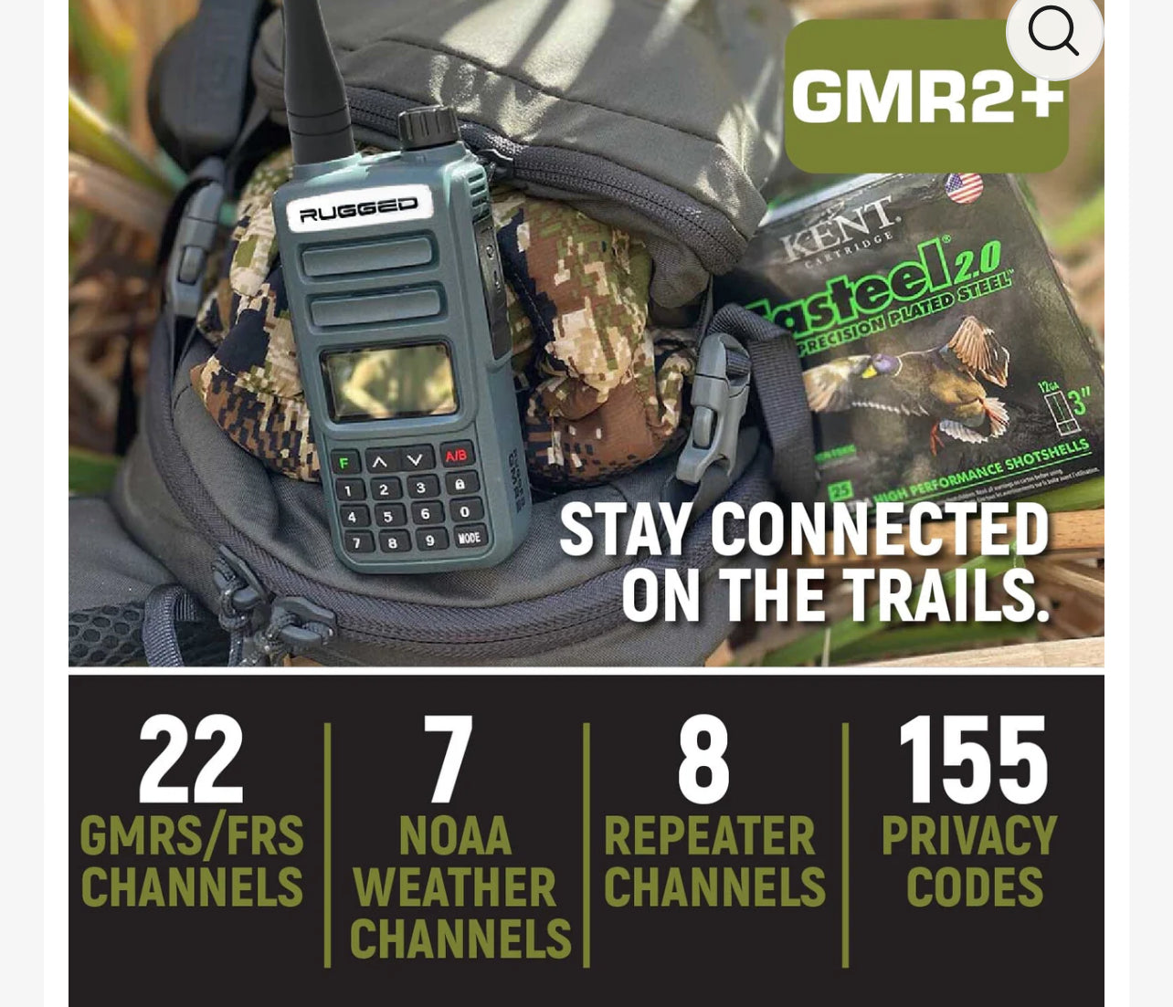 Rugged GMR2 PLUS GMRS and FRS Two Way Handheld Radio