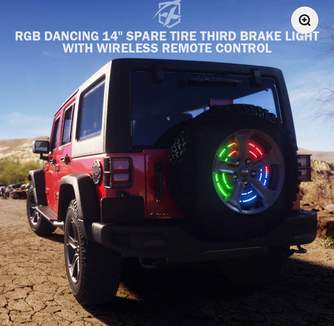 RGB Dual Ring Spare Tire Brake Light for Jeep Wrangler