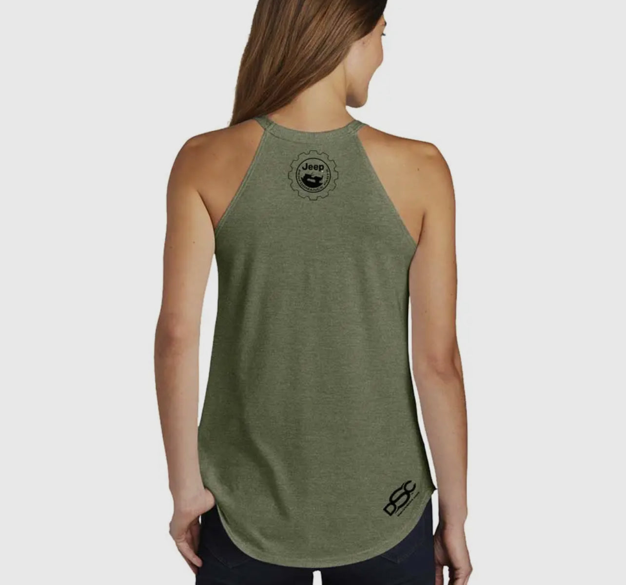 Ladies Jeep® Life Rocker Tank Top - Military Green Triblend